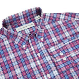NWT Holderness & Bourne Men's The Andrews Shirt Vintage Claret Plaid XL